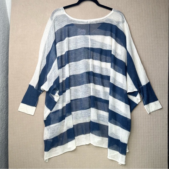 NEW W/TAGS Free People Lifesaver Pullover XS/S Blue Stripe Knit Dolman Oversized - Picture 3 of 14